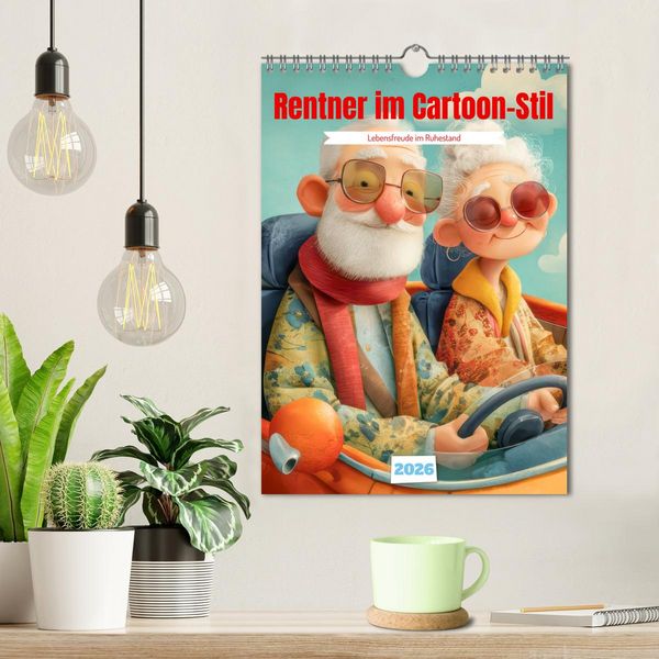 Produktbild: Rentner im Cartoon-Stil - Lebensfreude im Ruhestand (Wandkalender 2026 DIN A4 hoch), CALVENDO Monatskalender