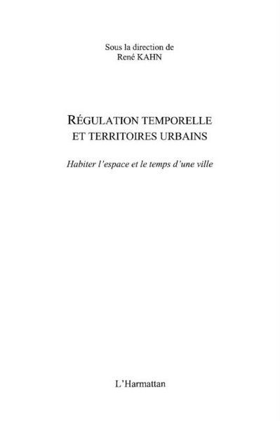 Produktbild: Regulation temporelle et territoires urbains