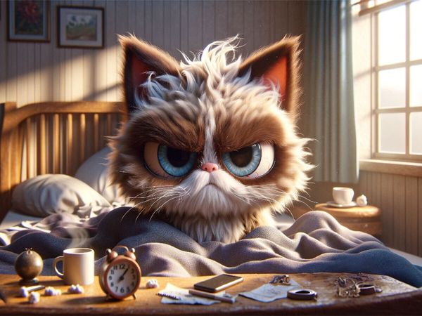 Produktbild: CALVENDO Puzzle Morgendlicher Katzenjammer: Der Weckruf des Lebens | 1000 Teile Lege-Gr&ouml;&szlig;e 64x48cm Foto-Puzzle f&uuml;r gl&uuml;ckliche Stunden