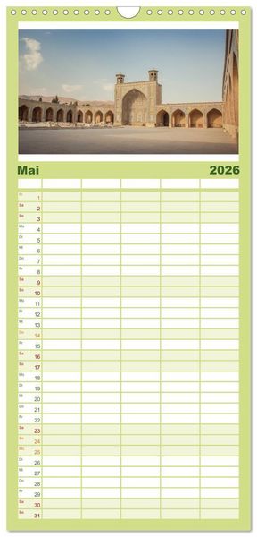 Produktbild: Familienplaner 2026 - Persische Kultur Irans mit 5 Spalten (Wandkalender, 21 x 45 cm) CALVENDO