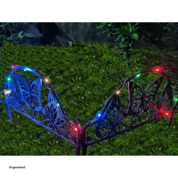 Produktbild: HTI-Living Beeteinfassung 200 cm Schmetterling mit Lichterkette
