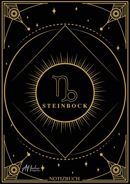 Produktbild: Edles Notizbuch Sternzeichen Steinbock | Designed by Alfred Herler