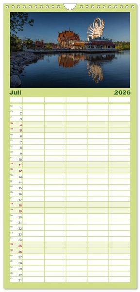 Produktbild: Familienplaner 2026 - Koh Samui mit 5 Spalten (Wandkalender, 21 x 45 cm) CALVENDO