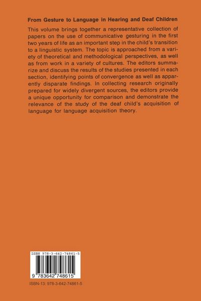 Produktbild: From Gesture to Language in Hearing and Deaf Children