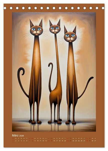 Produktbild: Buntes Katzenvolk (Tischkalender 2026 DIN A5 hoch), CALVENDO Monatskalender