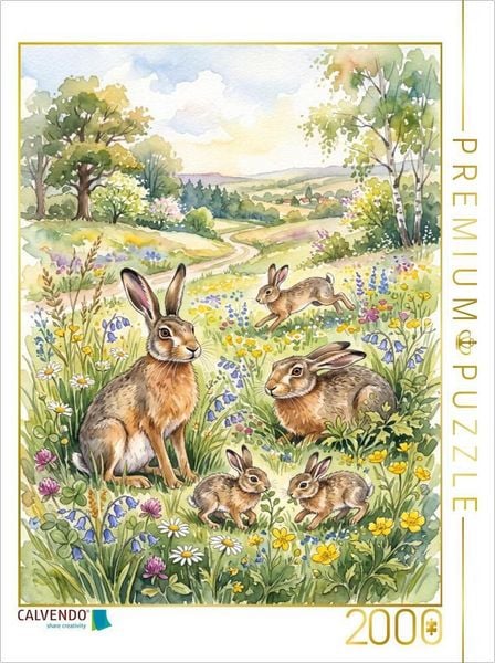 CALVENDO Puzzle Die Hasen | 2000 Teile Lege-Größe 90 × 67 cm Foto-Puzzle für glückliche Stunden