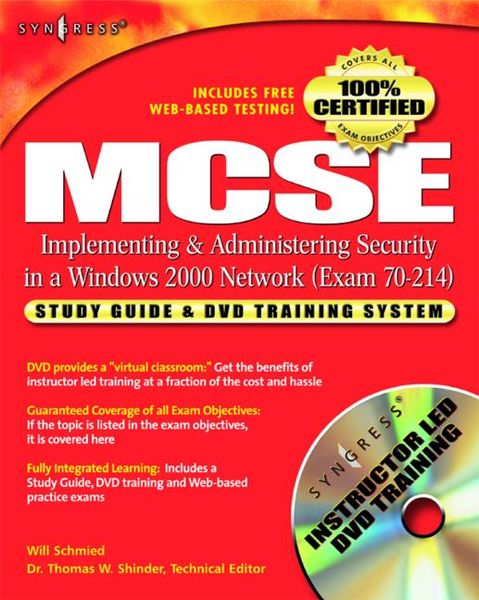 Produktbild: MCSE/MCSA Implementing and Administering Security in a Windows 2000 Network (Exam 70-214)