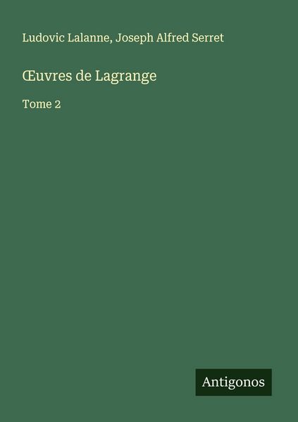 Produktbild: &iquest;uvres de Lagrange