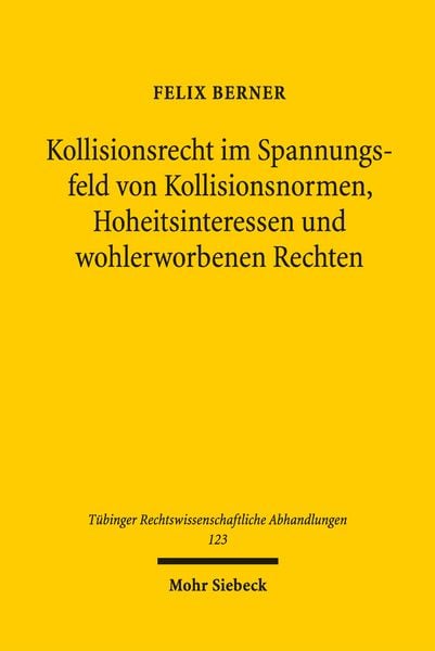 Produktbild: Kollisionsrecht im Spannungsfeld von Kollisionsnormen, Hoheitsinteressen und wohlerworbenen Rechten