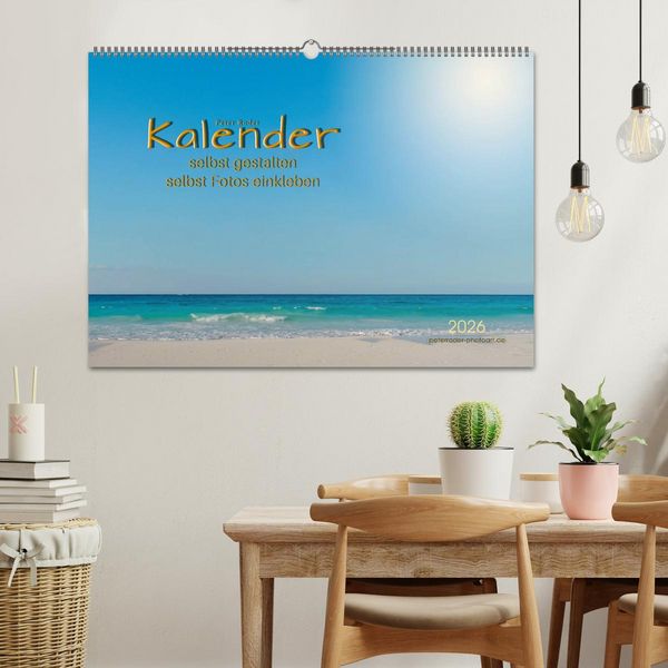Produktbild: Kalender - selbst gestalten, Fotos selbst einkleben (Wandkalender 2026 DIN A2 quer), CALVENDO Monatskalender