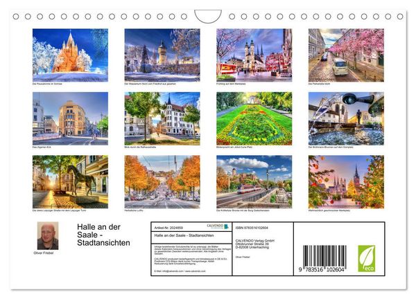 Produktbild: Halle an der Saale - Stadtansichten (Wandkalender 2026 DIN A4 quer), CALVENDO Monatskalender