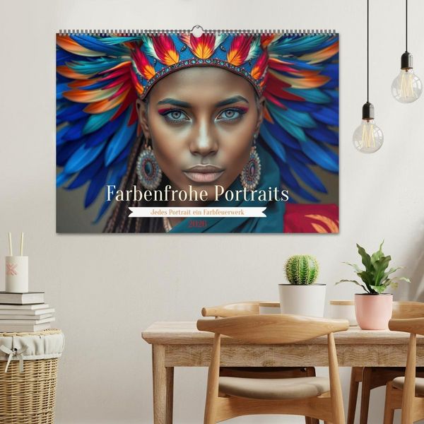 Produktbild: Farbenfrohe Portraits (Wandkalender 2026 DIN A2 quer), CALVENDO Monatskalender