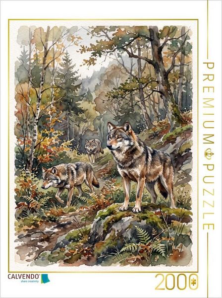 CALVENDO Puzzle Die Wölfe | 2000 Teile Lege-Größe 90 × 67 cm Foto-Puzzle für glückliche Stunden