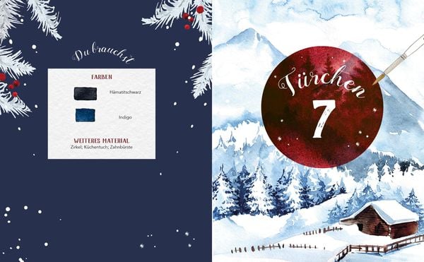 Produktbild: Mein Adventskalender-Buch: Winter-Watercolor-Land
