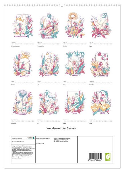 Produktbild: Wunderwelt der Blumen (hochwertiger Premium Wandkalender 2026 DIN A2 hoch), Kunstdruck in Hochglanz