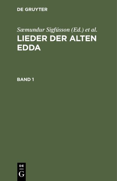 Produktbild: Lieder der alten Edda. Band 1