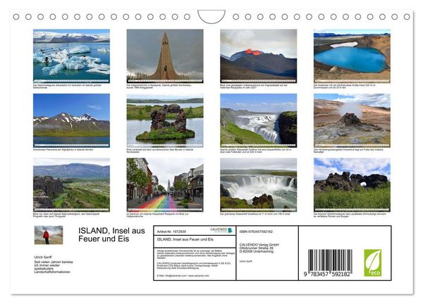 Produktbild: ISLAND, Insel aus Feuer und Eis (Wandkalender 2026 DIN A4 quer), CALVENDO Monatskalender