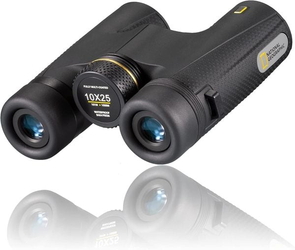 Produktbild: National Geographic 9076550 - Taschenfernglas 10x25, mit hochwertigen BaK-4-Prismen, Fernglas mit Tasche und Trageriemen
