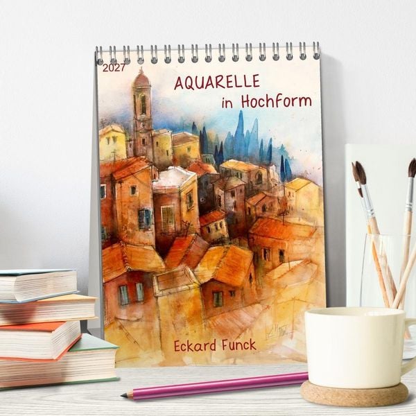 Produktbild: Aquarelle in Hochform (Tischkalender 2027 DIN A5 hoch), CALVENDO Monatskalender
