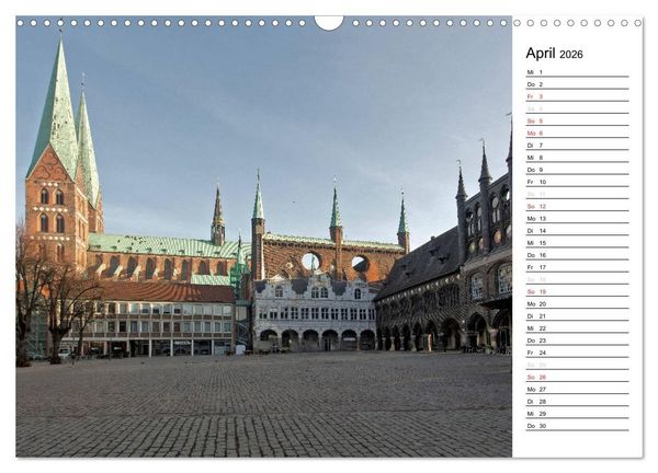 Produktbild: Hansestadt L&uuml;beck / Geburtstagskalender (Wandkalender 2026 DIN A3 quer), CALVENDO Monatskalender