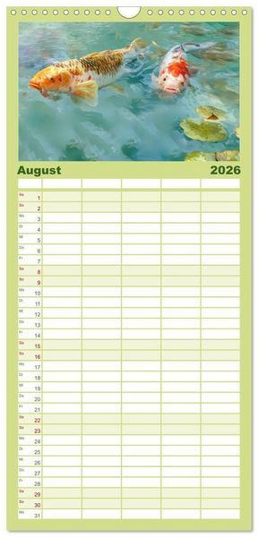 Produktbild: Familienplaner 2026 - Kois - Ein Juwel unter Fischen mit 5 Spalten (Wandkalender, 21 x 45 cm) CALVENDO