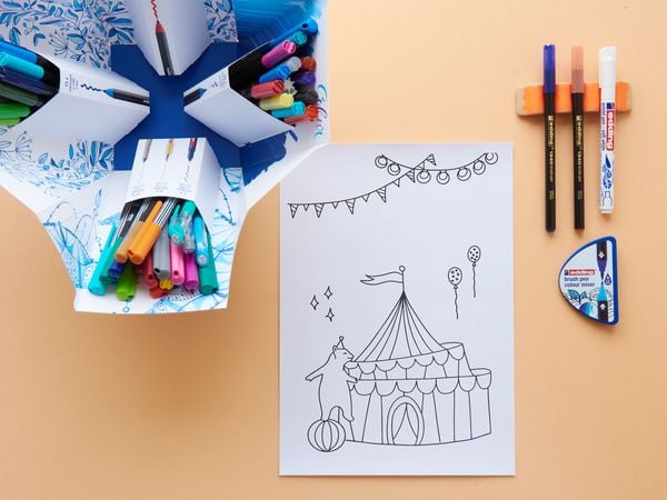 Produktbild: edding Brushpan Colour Happy Set, 70er Set mit Fasermaler, Pinselstifte, Fineliner, Gelroller, Farbmixer und Pastell-Stift