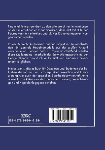 Produktbild: Die Hedgingeffektivit&auml;t von Aktienindexfutures