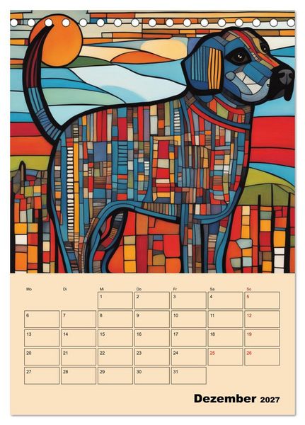 Produktbild: Farbenfrohe Tiermalerei (Tischkalender 2027 DIN A5 hoch), CALVENDO Monatskalender