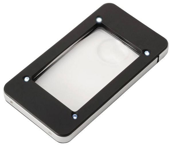 Produktbild: TOOLCRAFT TO-10283184 Handlupe mit LED-Beleuchtung Vergr&ouml;&szlig;erungsfaktor: 2 x, 4 x Linsengr&ouml;&szlig;e: (&Oslash;) 23 mm Schwarz