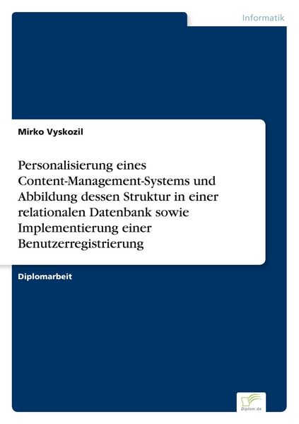 Produktbild: Personalisierung eines Content-Management-Systems und Abbildung dessen Struktur