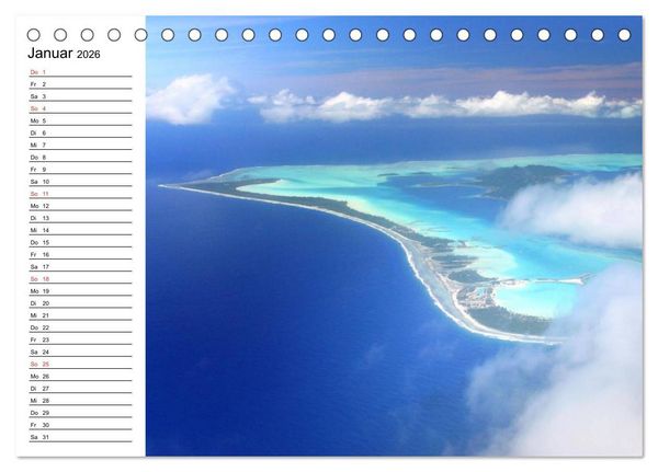 Produktbild: S&uuml;dsee-Inseln. Von Fidschi bis Bora Bora (Tischkalender 2026 DIN A5 quer), CALVENDO Monatskalender