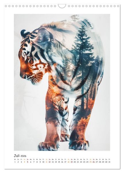Produktbild: Magische Tierkunst (Wandkalender 2026 DIN A3 hoch), CALVENDO Monatskalender
