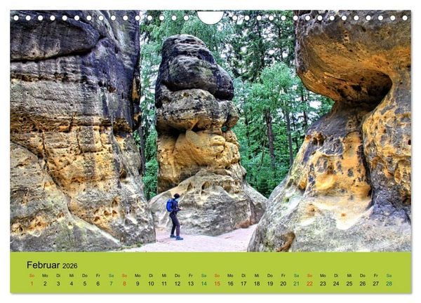 Produktbild: Im Elbsandstein - S&auml;chsisch-b&ouml;hmische Schweiz (Wandkalender 2026 DIN A4 quer), CALVENDO Monatskalender