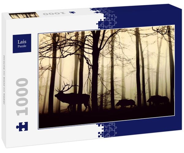 Produktbild: Lais Puzzle Hirsche im Wald im Nebel 1000 Teile