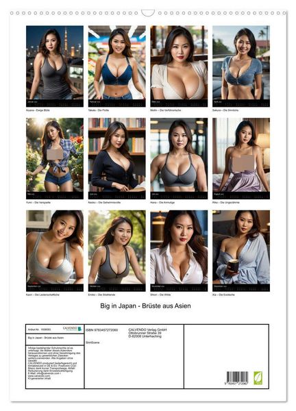 Produktbild: Big in Japan - Br&uuml;ste aus Asien (Wandkalender 2026 DIN A2 hoch), CALVENDO Monatskalender