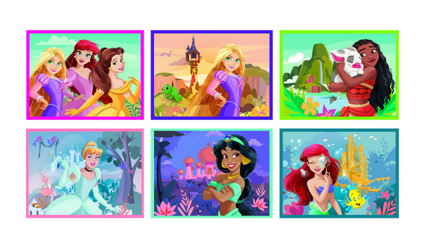 Produktbild: W&uuml;rfelpuzzle Disney Princess 12 Teile