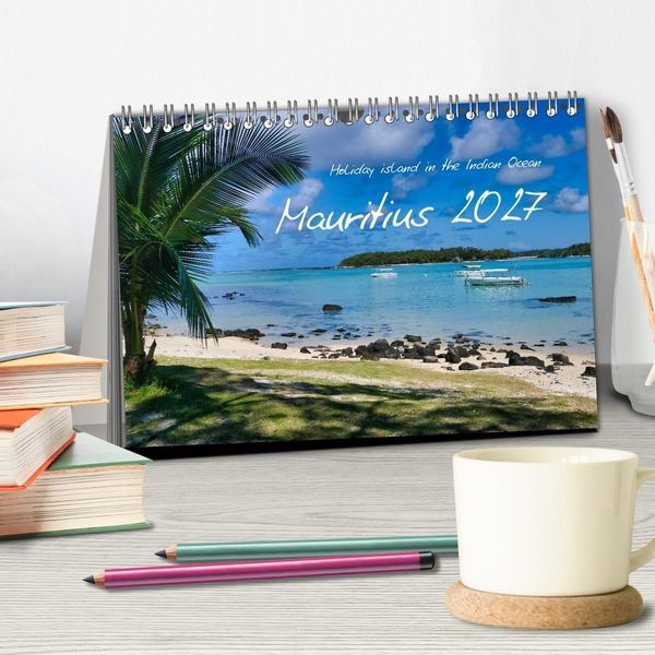 Produktbild: Mauritius - Holiday island in the Indian Ocean (Desk Calendar 2027 DIN A5 landscape), CALVENDO 12 Month DeskCalendar