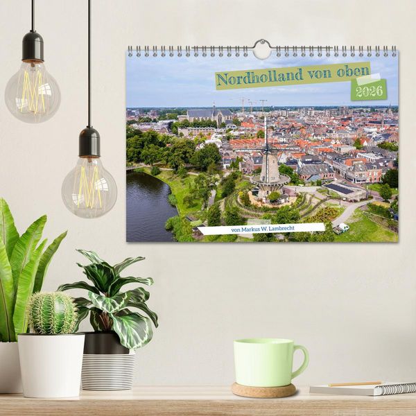Produktbild: Nordholland von oben (Wandkalender 2026 DIN A4 quer), CALVENDO Monatskalender