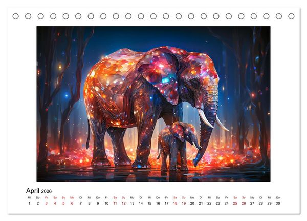 Produktbild: Elefantastisch (Tischkalender 2026 DIN A5 quer), CALVENDO Monatskalender