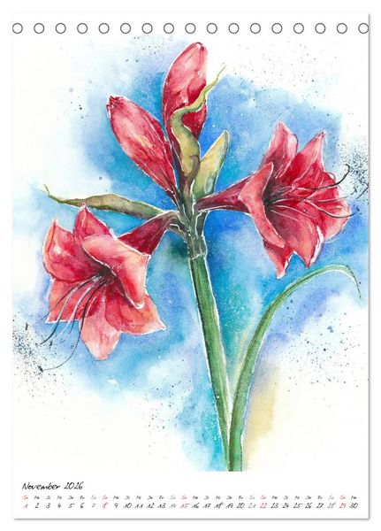 Produktbild: Bl&uuml;tenaquarelle (Tischkalender 2026 DIN A5 hoch), CALVENDO Monatskalender