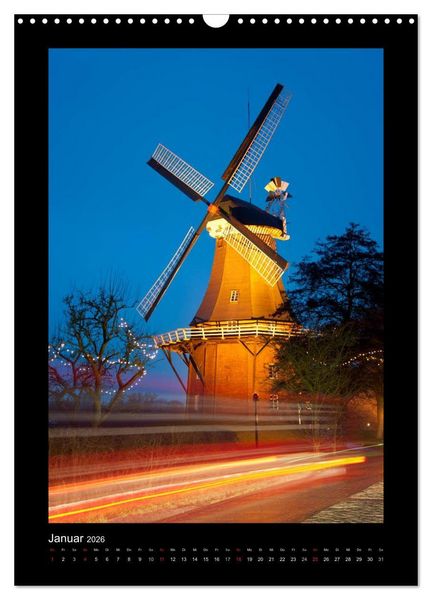 Produktbild: Windm&uuml;hlen in Deutschland (Wandkalender 2026 DIN A3 hoch), CALVENDO Monatskalender