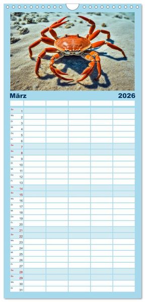 Produktbild: Familienplaner 2026 - Tief unten im Meer Unterwasser Fantasy mit 5 Spalten (Wandkalender, 21 x 45 cm) CALVENDO