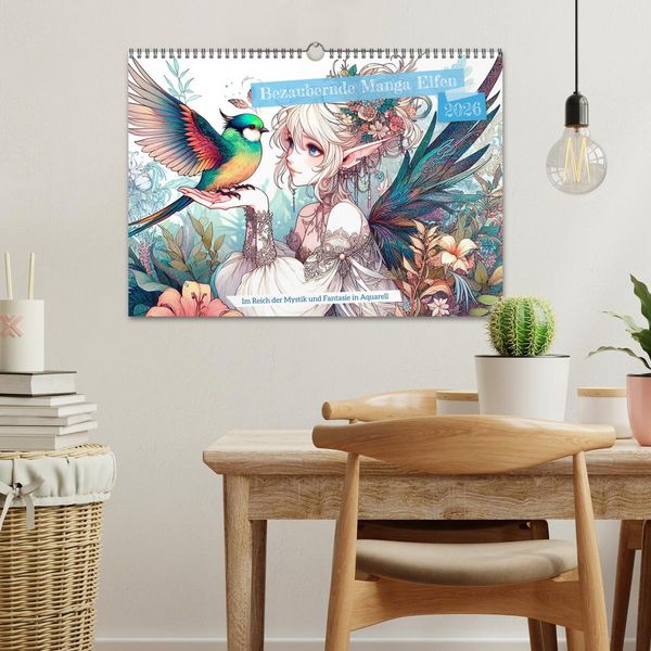 Produktbild: Bezaubernde Manga Elfen (Wandkalender 2026 DIN A3 quer), CALVENDO Monatskalender
