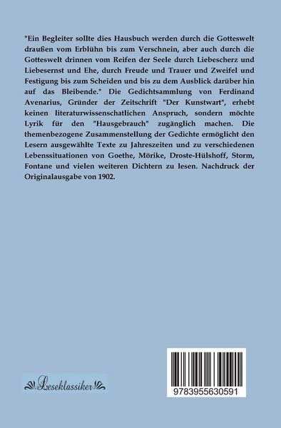 Produktbild: Hausbuch Deutscher Lyrik