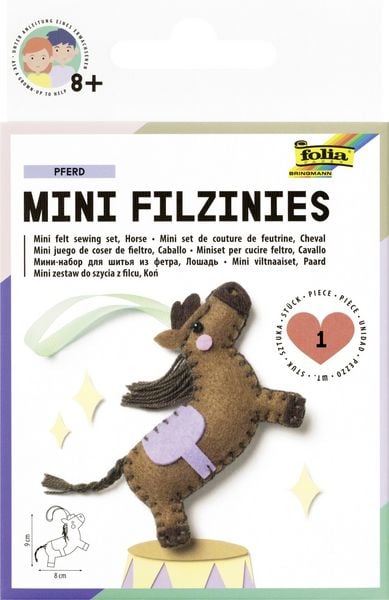 Produktbild: FOLIA Bastelartikel Mini Filzinies, 11 tlg., PFERD inkl. Anleitung, Bastelset f&uuml;r die Kleinen