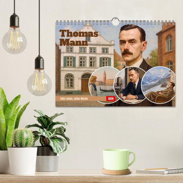 Produktbild: Thomas Mann. Sein Leben, seine Werke (Wandkalender 2026 DIN A4 quer), CALVENDO Monatskalender