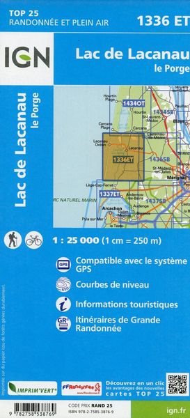Produktbild: 1336 ET Lac de Lacanau - Le Porge 1:25000