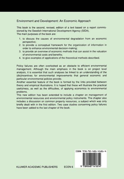 Produktbild: Environment and Development: An Economic Approach