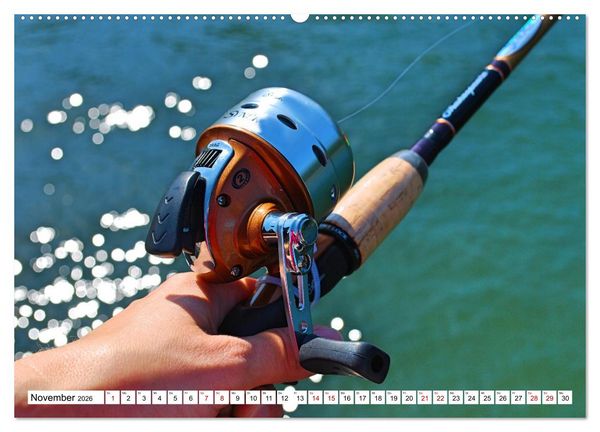 Produktbild: Anglergl&uuml;ck - den Fisch am Haken (Wandkalender 2026 DIN A2 quer), CALVENDO Monatskalender