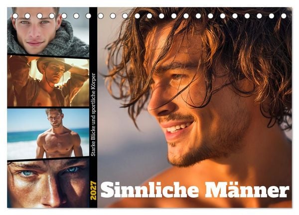 Sinnliche Männer (Tischkalender 2027 DIN A5 quer), CALVENDO Monatskalender